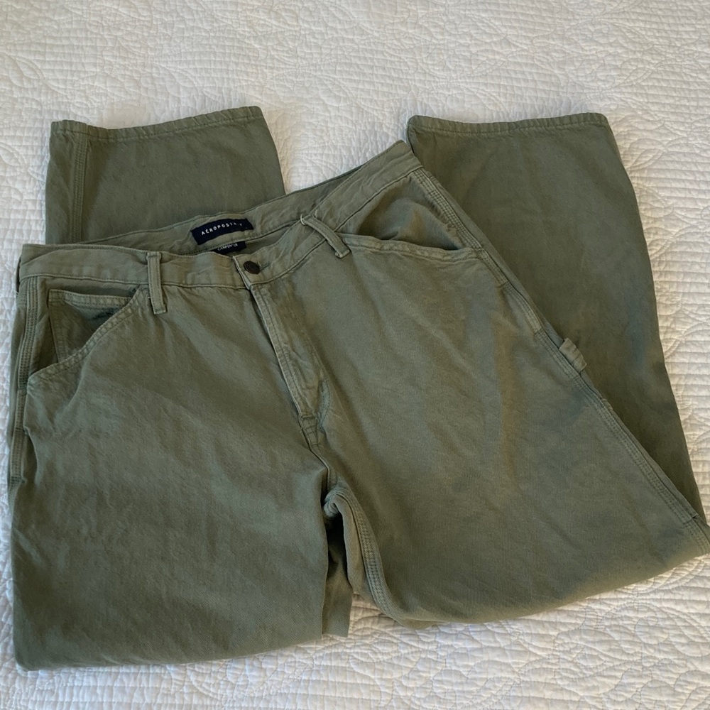 Aeropostale Men’s Green Carpenter Jeans, 34x32